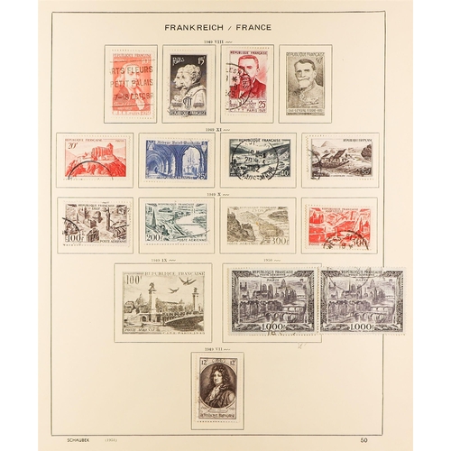 445 - FRANCE 1900-58MAINLY USED COLLECTION in a Schaubek album, incl. 1900 2f Merson (x2), 1918 15c Red Cr... 