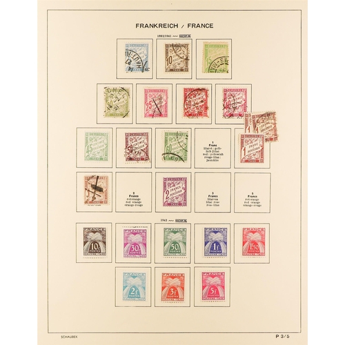 445 - FRANCE 1900-58MAINLY USED COLLECTION in a Schaubek album, incl. 1900 2f Merson (x2), 1918 15c Red Cr... 