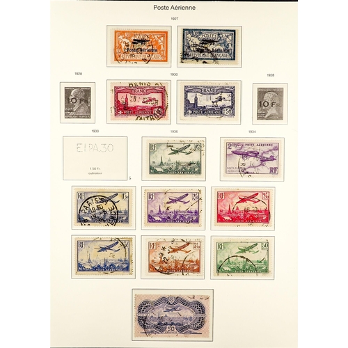 447 - FRANCE 1927-49 USED AIR STAMPS COLLECTION incl. 1927 overprinted set Yvert 1/2 (SG 455/456) and 1936... 