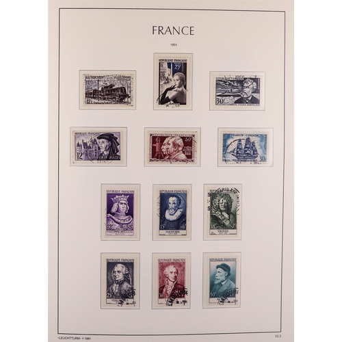 450 - FRANCE 1950-74 USED COLLECTION looks to be complete in a hingelss, Lighthouse album with slipcase, f... 