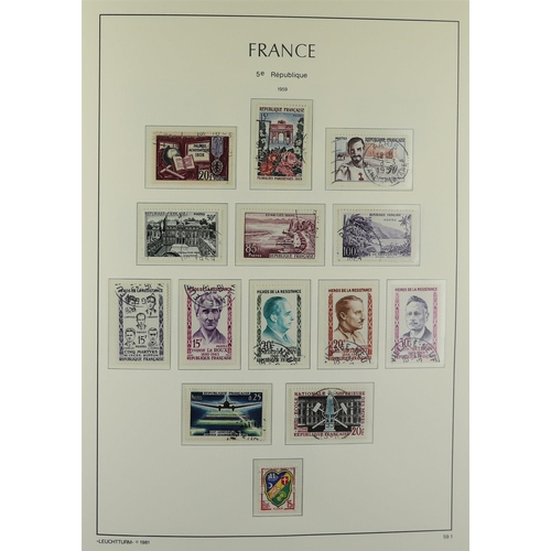 450 - FRANCE 1950-74 USED COLLECTION looks to be complete in a hingelss, Lighthouse album with slipcase, f... 