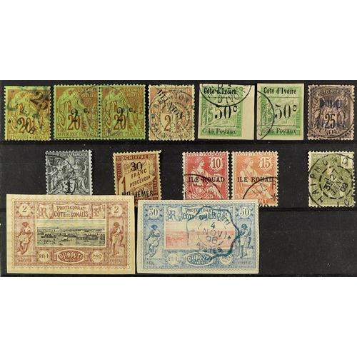 454 - FRENCH COLONIES 1890's-1980's MINT & USED ACCUMULATION incl. Nossi Be 1894 Tablets set used, Cavalle... 