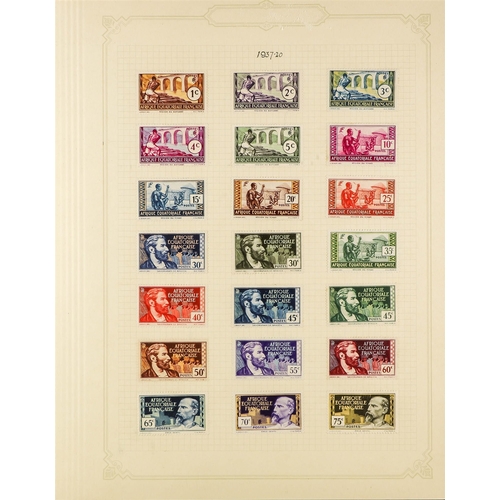 459 - FRENCH COLONIES EQUATORIAL AFRICA 1936-57 mint collection incl. 1936 opt'd ranges to 2f (light signs... 