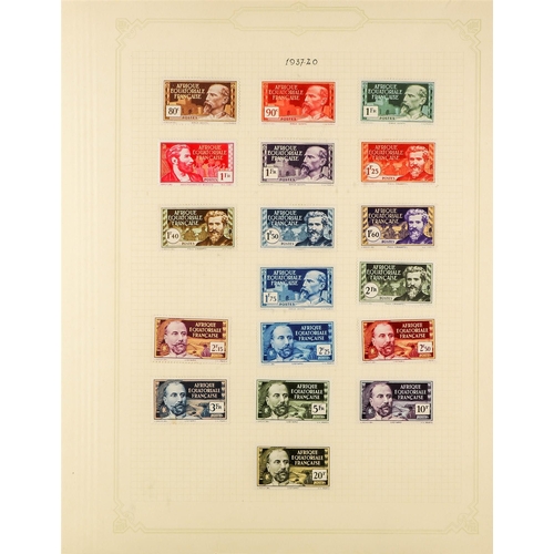 459 - FRENCH COLONIES EQUATORIAL AFRICA 1936-57 mint collection incl. 1936 opt'd ranges to 2f (light signs... 