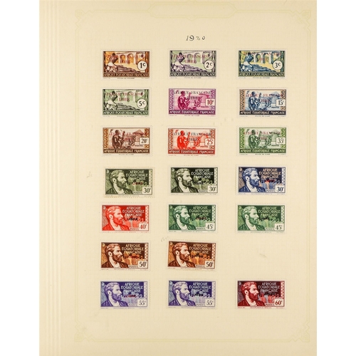 459 - FRENCH COLONIES EQUATORIAL AFRICA 1936-57 mint collection incl. 1936 opt'd ranges to 2f (light signs... 