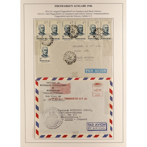 465 - FRENCH COLONIES MADAGASCAR 1940-1961 COVERS COLLECTION incl. 1940 from Swiss Consulate to Berne, 194... 