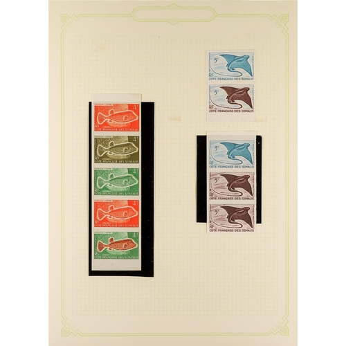 475 - FRENCH COLONIES SOMALI COAST 1902-1964 IMPERF COLOUR TRIALS COLLECTION with 1902-09 Warriors selecti... 