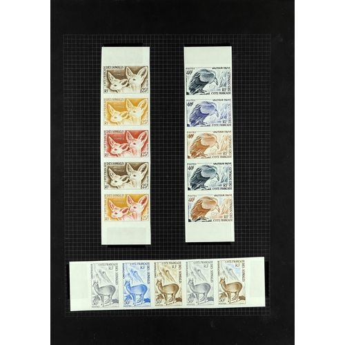 475 - FRENCH COLONIES SOMALI COAST 1902-1964 IMPERF COLOUR TRIALS COLLECTION with 1902-09 Warriors selecti... 