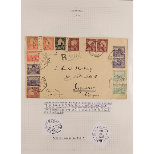 476 - FRENCH COLONIES TUNISIA 1862-1953 covers collection incl. 1862 stampless entire from Tunis to Marsei... 