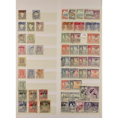 478 - GAMBIA 1869 - 1981 FINE USED COLLECTION incl. 1869 4d no watermark with red postmark, 1880-81 3d upr... 