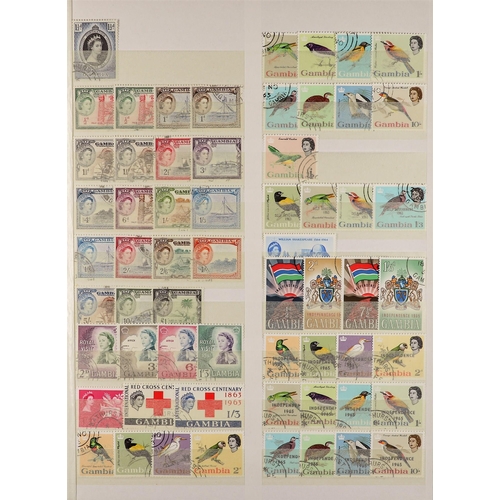 478 - GAMBIA 1869 - 1981 FINE USED COLLECTION incl. 1869 4d no watermark with red postmark, 1880-81 3d upr... 