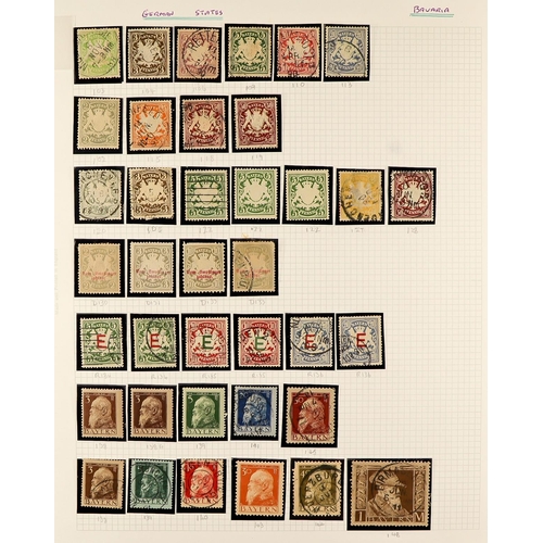 484 - GERMAN STATES 1850-1920 COLLECTION in hingeless mounts in an album, mint & used, includes Baden (34 ... 