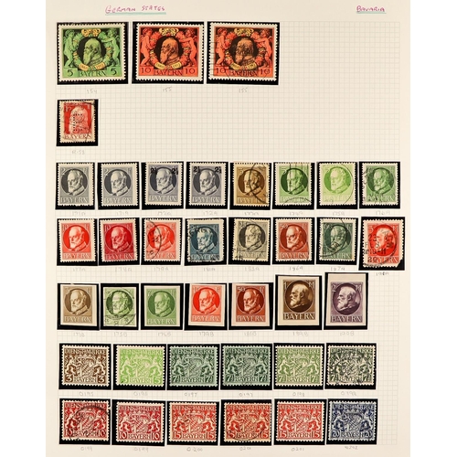 484 - GERMAN STATES 1850-1920 COLLECTION in hingeless mounts in an album, mint & used, includes Baden (34 ... 