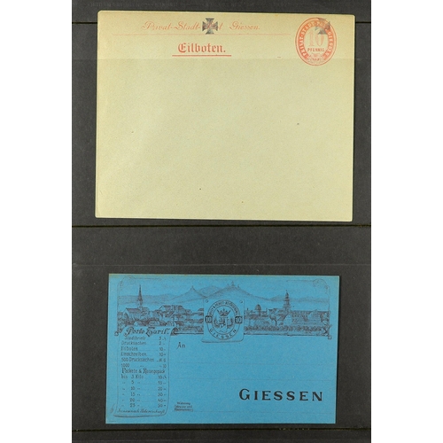 495 - GERMAN LOCALS LOCAL STAMPS GIESSEN 1887-89 mint collection incl. 1887 surcharges in violet set, plus... 