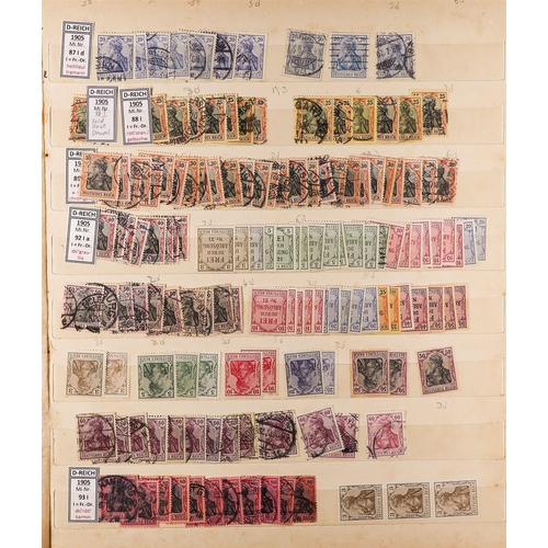 499 - GERMANY 1872-1918 USED ACCUMULATION with shades and postmark interest, a few mint stamps also seen. ... 