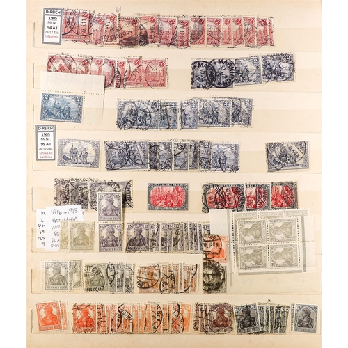 499 - GERMANY 1872-1918 USED ACCUMULATION with shades and postmark interest, a few mint stamps also seen. ... 