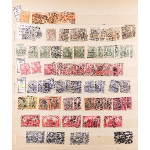 499 - GERMANY 1872-1918 USED ACCUMULATION with shades and postmark interest, a few mint stamps also seen. ... 