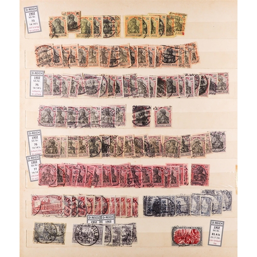 499 - GERMANY 1872-1918 USED ACCUMULATION with shades and postmark interest, a few mint stamps also seen. ... 