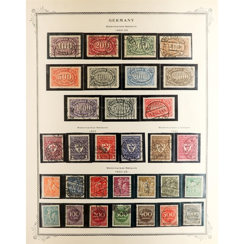 502 - GERMANY 1872-1945 a mint and/or used collection on Scott pages, incl. embossed Eagle sets, Inflation... 