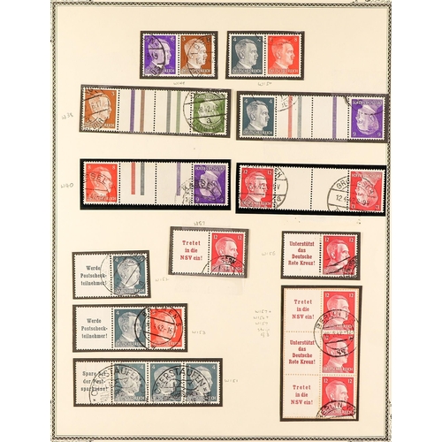 509 - GERMANY 1932-41 SE-TENANT AND TETE-BECHE used collection, all identified by Michel catalogue numbers... 