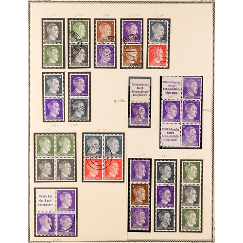 509 - GERMANY 1932-41 SE-TENANT AND TETE-BECHE used collection, all identified by Michel catalogue numbers... 