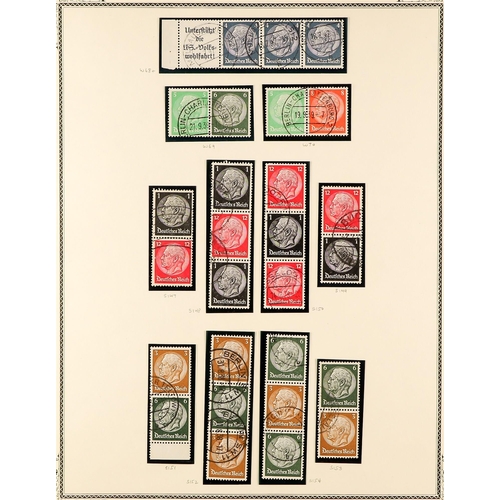 510 - GERMANY 1933-38 HINDENBURG SE-TENANT & TETE BÊCHE used collection, all identified by Michel catalogu... 