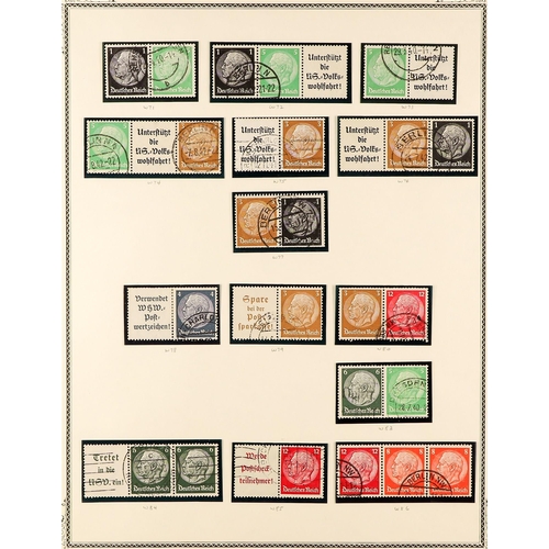 510 - GERMANY 1933-38 HINDENBURG SE-TENANT & TETE BÊCHE used collection, all identified by Michel catalogu... 