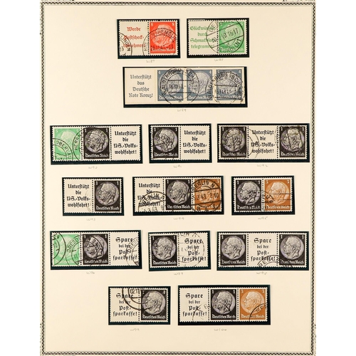 510 - GERMANY 1933-38 HINDENBURG SE-TENANT & TETE BÊCHE used collection, all identified by Michel catalogu... 