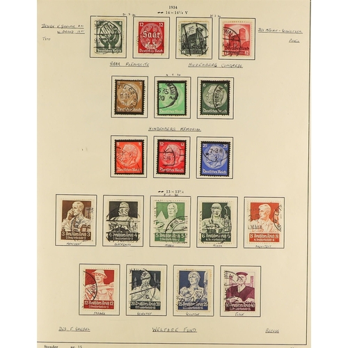 511 - GERMANY 1933-45 THIRD REICH USED COLLECTION incl. 1933 Reich stag set, 1933 Welfare set, 1933-36 Hin... 