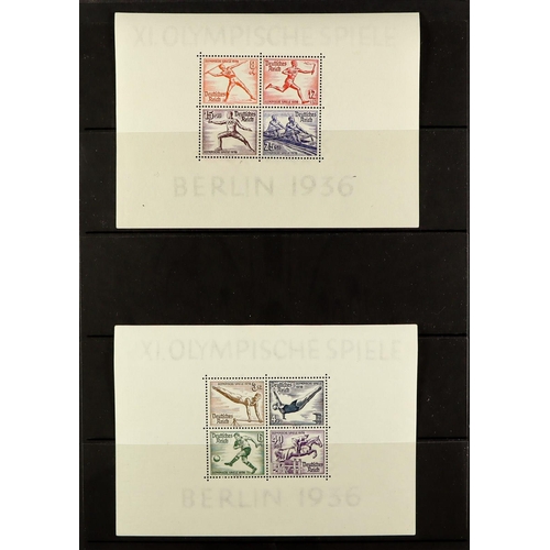 513 - GERMANY 1936 Olympic Games miniature sheets, lightly hinged in margins. (2)