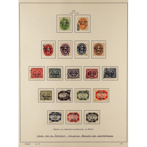 517 - GERMANY OFFICIAL STAMPS 1903-42 used collection incl. 1903-05 set, 1905 set, 1920 sets, 1920 Deutsch... 