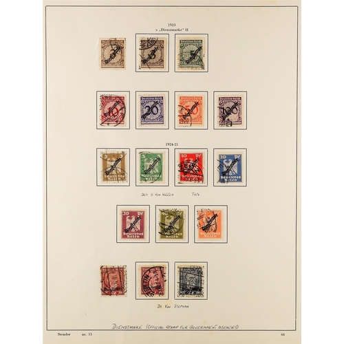 517 - GERMANY OFFICIAL STAMPS 1903-42 used collection incl. 1903-05 set, 1905 set, 1920 sets, 1920 Deutsch... 