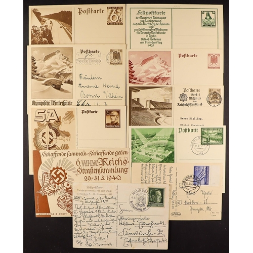 519 - GERMANY THIRD REICH range of covers and stationery cards, various special cancels etc. (20 items)