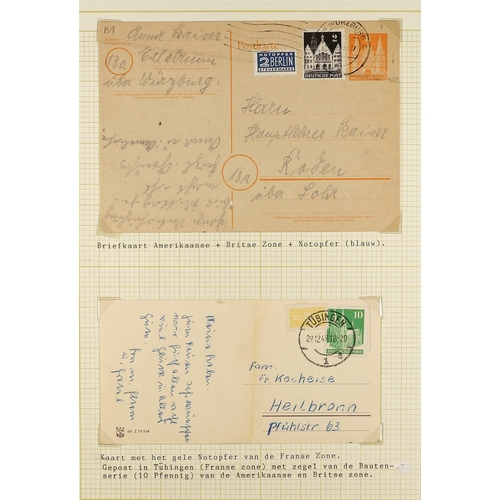 520 - GERMAN ALLIED ZONES 1945-51 POSTCARDS AND COVERS COLLECTION with examples from 'Allied Military Post... 