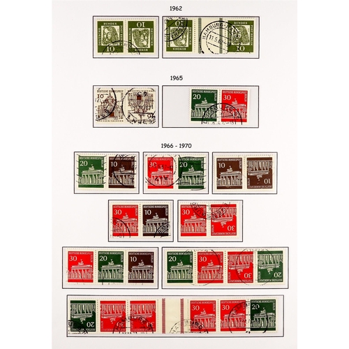 527 - GERMANY - BERLIN 1962-89 SE-TENANT ISSUES a used collection incl. 1989 Tourist Sights set of all imp... 