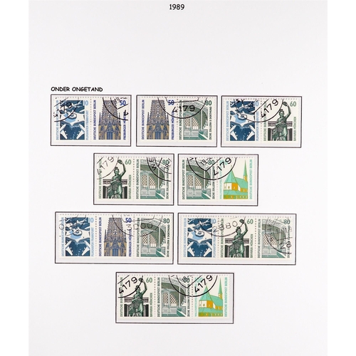 527 - GERMANY - BERLIN 1962-89 SE-TENANT ISSUES a used collection incl. 1989 Tourist Sights set of all imp... 