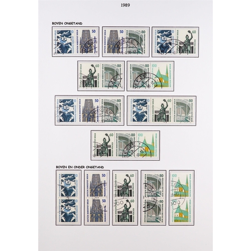 527 - GERMANY - BERLIN 1962-89 SE-TENANT ISSUES a used collection incl. 1989 Tourist Sights set of all imp... 