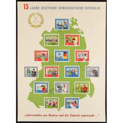 529 - GERMANY EAST 1949-90 USED COLLECTION IN THREE SCHAUBEK ALBUMS WITH SLIPCASES well filled incl. many ... 