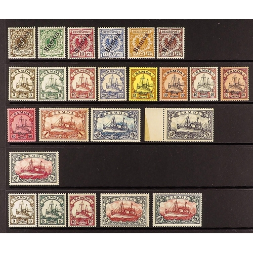 542 - GERMAN COLONIES SAMOA mint issues with 1900 overprinted set, 1900-01 no watermark set (some incl. 2m... 