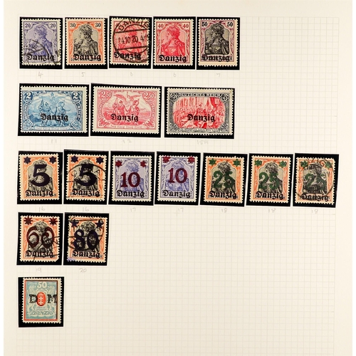 543 - GERMANY - DANZIG 1920-1939 INTERESTING COLLECTION in hingeless mounts, mint & used, includes various... 