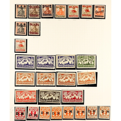 543 - GERMANY - DANZIG 1920-1939 INTERESTING COLLECTION in hingeless mounts, mint & used, includes various... 