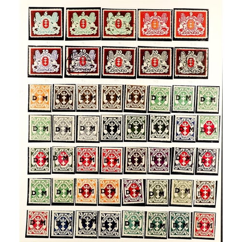 543 - GERMANY - DANZIG 1920-1939 INTERESTING COLLECTION in hingeless mounts, mint & used, includes various... 