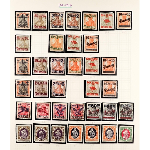 543 - GERMANY - DANZIG 1920-1939 INTERESTING COLLECTION in hingeless mounts, mint & used, includes various... 