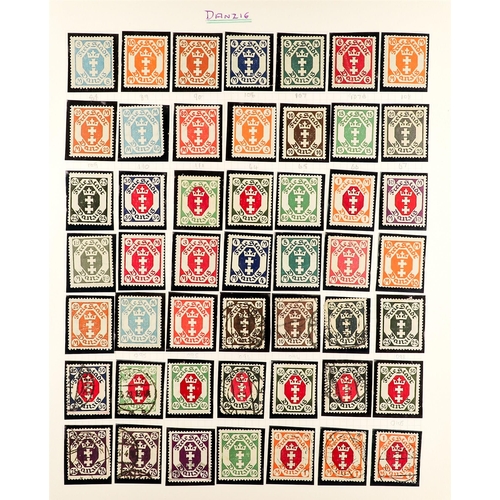 543 - GERMANY - DANZIG 1920-1939 INTERESTING COLLECTION in hingeless mounts, mint & used, includes various... 