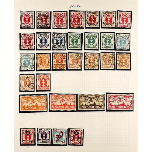 543 - GERMANY - DANZIG 1920-1939 INTERESTING COLLECTION in hingeless mounts, mint & used, includes various... 