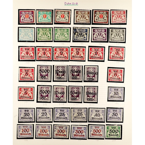 543 - GERMANY - DANZIG 1920-1939 INTERESTING COLLECTION in hingeless mounts, mint & used, includes various... 