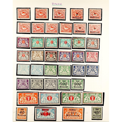 543 - GERMANY - DANZIG 1920-1939 INTERESTING COLLECTION in hingeless mounts, mint & used, includes various... 