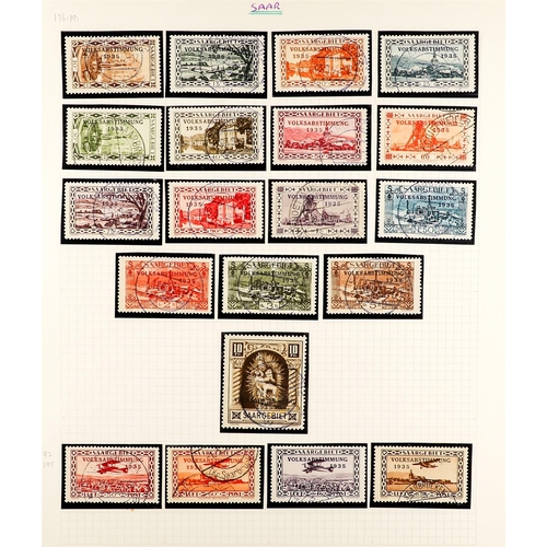 544 - GERMANY - SAAR 1920-1959 ATTRACTIVE COLLECTION in hingeless mounts on pages, mint & used, includes 1... 