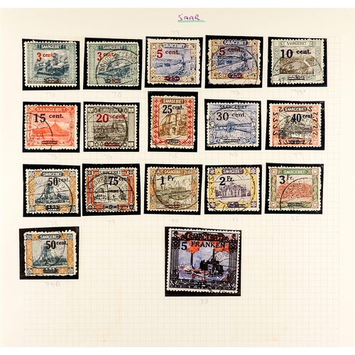 544 - GERMANY - SAAR 1920-1959 ATTRACTIVE COLLECTION in hingeless mounts on pages, mint & used, includes 1... 