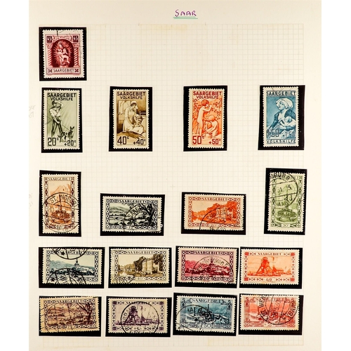 544 - GERMANY - SAAR 1920-1959 ATTRACTIVE COLLECTION in hingeless mounts on pages, mint & used, includes 1... 